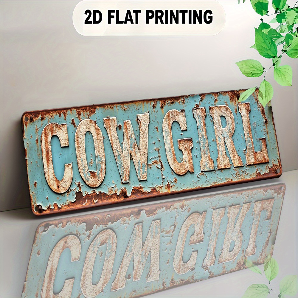 Vintage Collectible Plates - 2D Metal Cowgirl Wall Art -