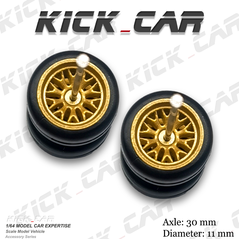 Vintage Collectible Model Cars - 1/64 Model Car Wheels with Rubber