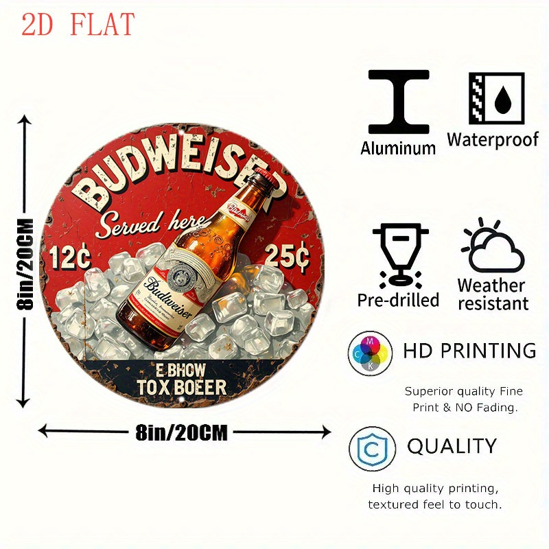 1pc Vintage Beer Logo Metal Wa - Vintage Collectible Plates review and price