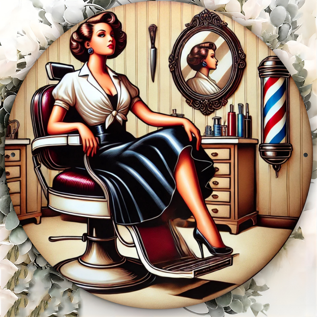 1pc Vintage Barber Shop Metal  - Vintage Collectible Plates review and price