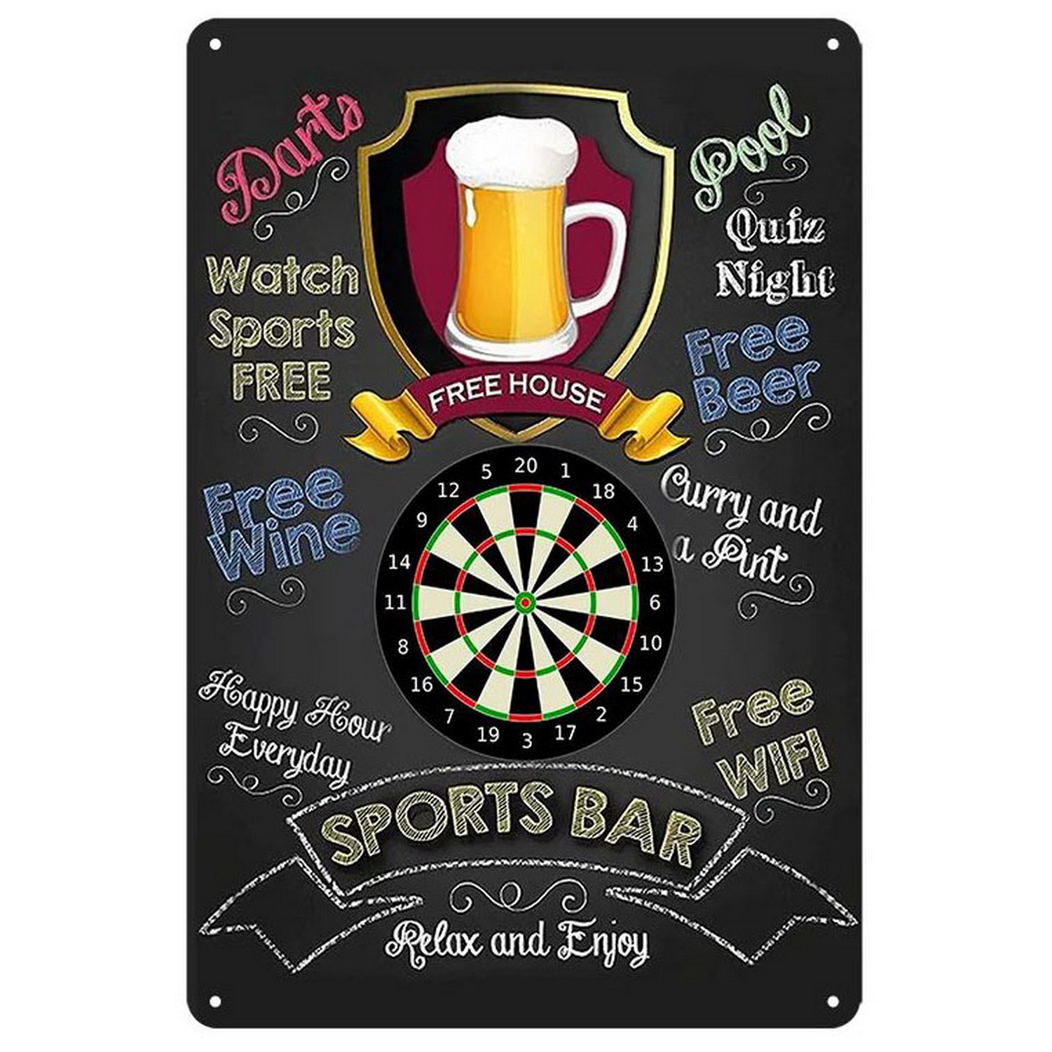 Vintage Darts & Beer Tin Sign, - Vintage Collectible Plates review and price